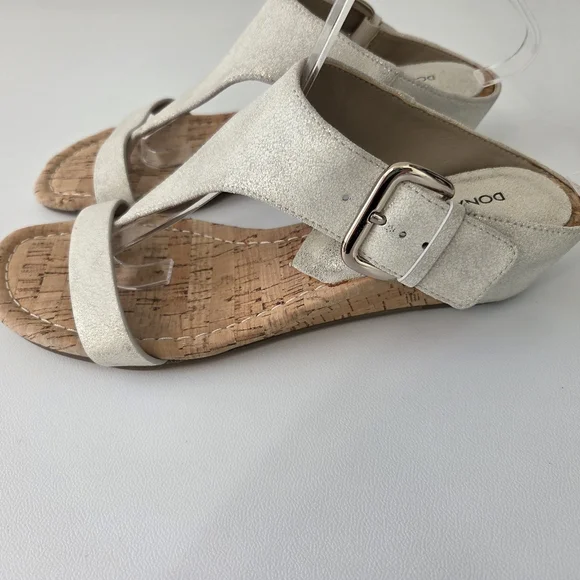 Donald J. Pliner Gold Shimmer Cork Wedge Sandals - Picture 13 of 13